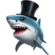 Shark with a top hat sticker