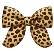 Leopard print bow sticker
