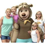 smiling girl with blonde hair sticker
