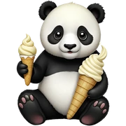 Panda eating ice cream sticker