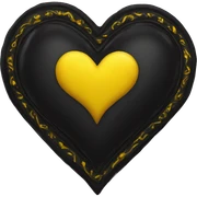 Black yellow heart sticker