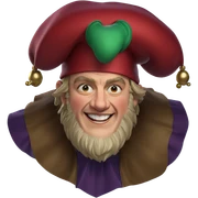 smiling boy in jester hat sticker
