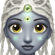 Ethereal alien goddess with cyborg eye sticker