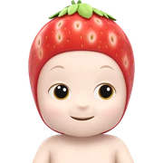smiling girl with strawberries sticker