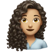 A brunette girl with long curly hair sticker