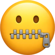 face with zipper mouth emoji sticker
