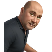 male in black shirt indoors sticker