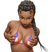 dark-skinned girl in bikini sticker