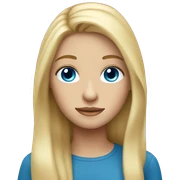 blue eyed blonde with long hair sticker