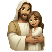 Jesus holding a girl  sticker