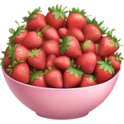 large fancy pastel pink bowl of strawberries sticker