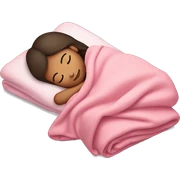 Brunette girl sleeping on side with pink blanket sticker