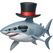 Shark with a top hat sticker