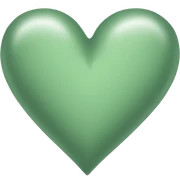 sage green heart sticker
