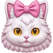 Cute aesthetic emoji cat having bow in head sticker