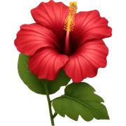 Red hibiscus flower sticker