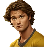brown hair boy in yellow sticker