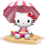 hello kitty in the beach sticker