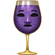 Glitter wine glass no face sticker