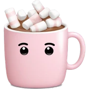 Light Pink mug of hot chocolate with marshmallows  sticker