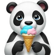 Panda eating ice cream sticker