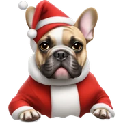 French bulldog in Santa costume sticker