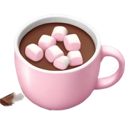 Light Pink mug of hot chocolate with marshmallows  sticker