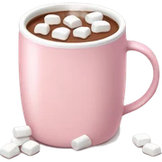 Light Pink mug of hot chocolate with marshmallows  sticker
