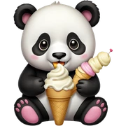 Panda eating ice cream sticker