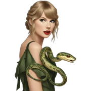 Taylor Swift with a snake in reputation album sticker