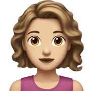 a white girl with shoulder length brown hair, brown eyes, small rosy lips sticker