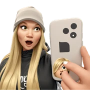 blonde girl with phone pov sticker