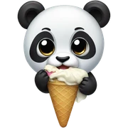 Panda eating ice cream sticker