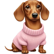 dachshund wearing pastel pink sweater sticker