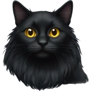 black cat long-haired  sticker