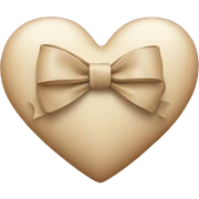 Beige heart with bow  sticker