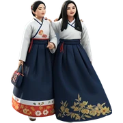 korean traditional clothing gathering sticker