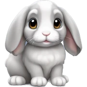 Cute grey lop ear bunny sticker