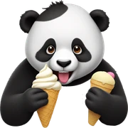 Panda eating ice cream sticker