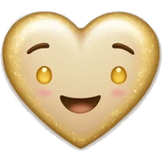 Beige heart sparkly sticker
