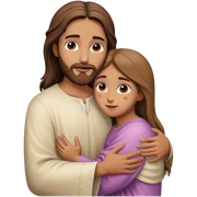Jesus hugs a girl sticker