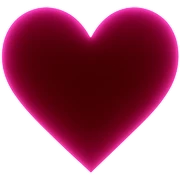 heart with a glowing fuchsia outline, digital illustration, no background sticker