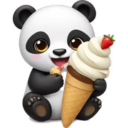 Panda eating ice cream sticker