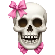 Skeleton with pink bows sticker