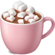 Light Pink mug of hot chocolate with marshmallows  sticker