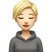 Girl blonde, short hair sleep sticker