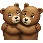 Two bears hugging  sticker