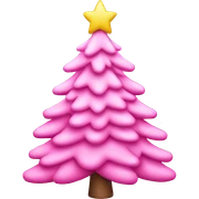 Pink christmas tree sticker