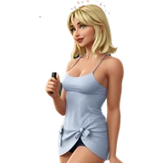 blonde girl with umbrella sticker