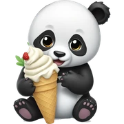 Panda eating ice cream sticker